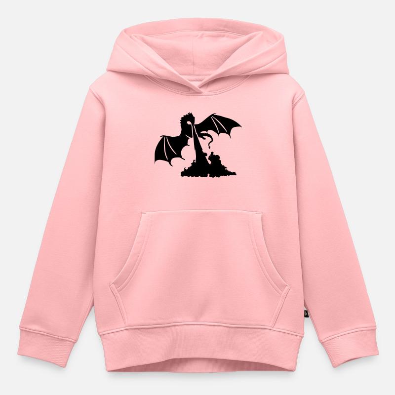 Drache - Kinder Premium Organic Hoodie - Rosa