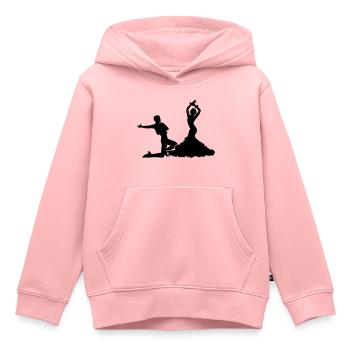 Flamenco - Sweat Premium à capuche enfant bio - rose - Devant - AI Model Kid Female (0cm)