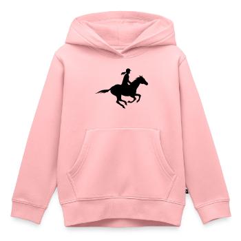 reitsport - Kinder Premium Organic Hoodie - Rosa - Vorne - AI Model Kid Female (0cm)