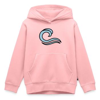 flots - Sweat Premium à capuche enfant bio - rose - Devant - AI Model Kid Female (0cm)