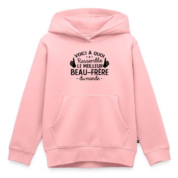 Le Meilleure Beau-Frère du Monde Cadeau - Sweat Premium à capuche enfant bio - rose - Devant - AI Model Kid Female (0cm)