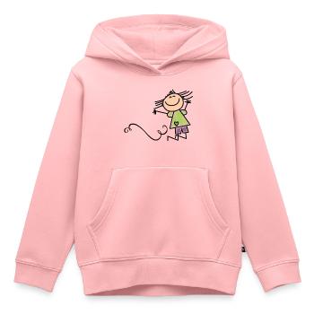 Glücklich - Kinder Premium Organic Hoodie - Rosa - Vorne - AI Model Kid Female (0cm)