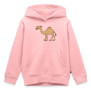 Chameau - Sweat Premium à capuche enfant bio - rose - Devant - AI Model Kid Female (0cm)
