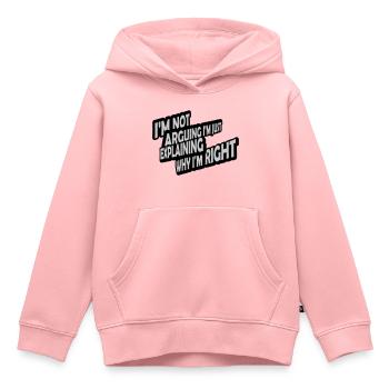 I m not arguing - Kids Premium Organic Hoodie - rose - Front - AI Model Kid Female (0cm)