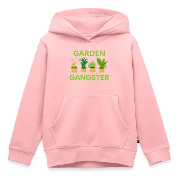Gangster de jardin - Sweat Premium à capuche enfant bio - rose - Devant - AI Model Kid Female (0cm)