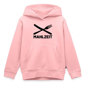 Mahlzeit Messer und Gabel - Kinder Premium Organic Hoodie - Rosa - Vorne - AI Model Kid Female (0cm)