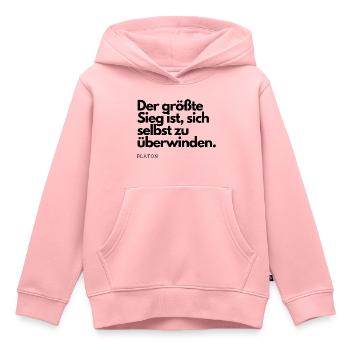 Sieg - Kinder Premium Organic Hoodie - Rosa - Vorne - AI Model Kid Female (0cm)