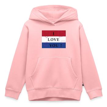 Holland / Netherlands / Pays-Bas Flag / Drapeau - Kids Premium Organic Hoodie - rose - Front - AI Model Kid Female (0cm)