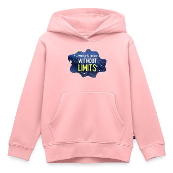 Schauen Sie nach oben und träumen Sie ohne Grenzen - Kinder Premium Organic Hoodie - Rosa - Vorne - AI Model Kid Female (0cm)