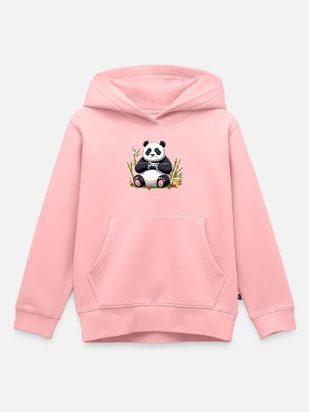 Niedlicher Panda mit Gaming-Controller - Kinder Premium Organic Hoodie - Rosa