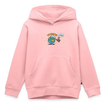 Lustig Geografie Die ganze Welt auf den Schultern - Kinder Premium Organic Hoodie - Rosa - Vorne - AI Model Kid Female (0cm)