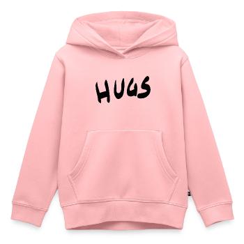 Hugs - Adoptez le lettrage - Sweat Premium à capuche enfant bio - rose - Devant - AI Model Kid Female (0cm)