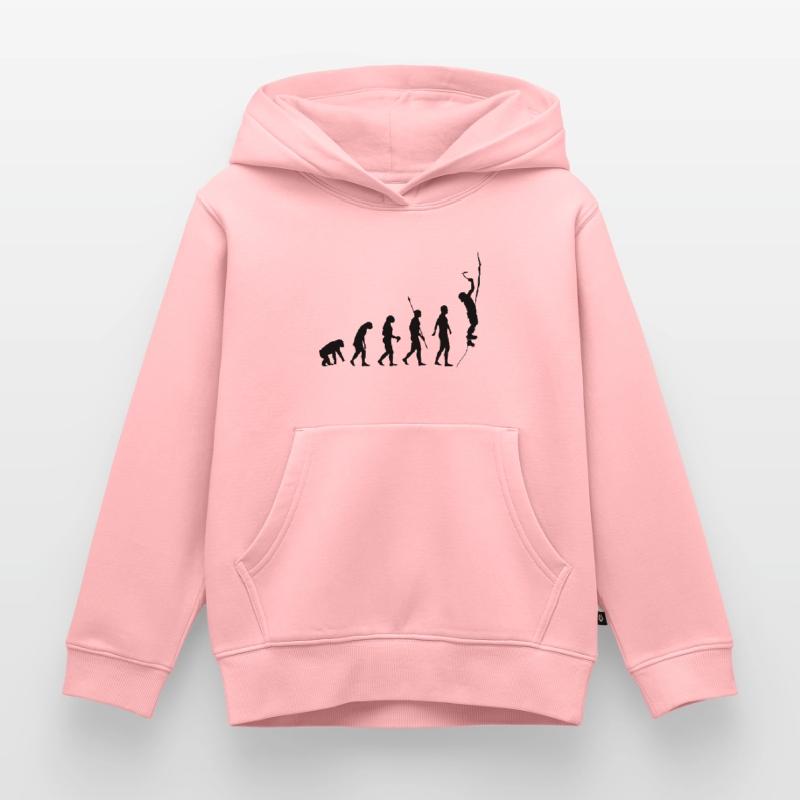 Evolution des Menschen, Eisklettern, Eiskletterer Kinder Premium Organic Hoodie