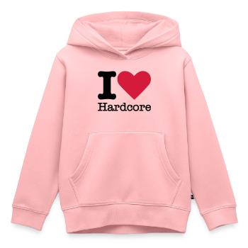 I Love Hardcore - Kinder Premium Organic Hoodie - Rosa - Vorne - AI Model Kid Female (0cm)