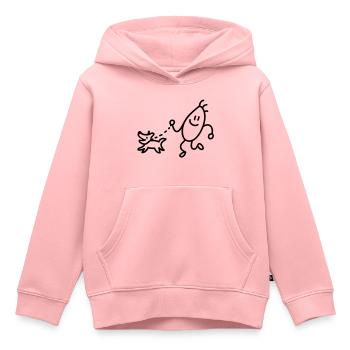 Partez pour une promenade - course - ligne - Sweat Premium à capuche enfant bio - rose - Devant - AI Model Kid Female (0cm)