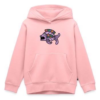 Culture of the Incas, fish symbol - Kids Premium Organic Hoodie - rose - Front - AI Model Kid Female (0cm)