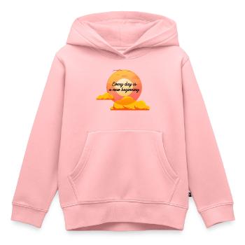 Un nouveau jour se lève- inspirant-soleil levant - Sweat Premium à capuche enfant bio - rose - Devant - AI Model Kid Female (0cm)