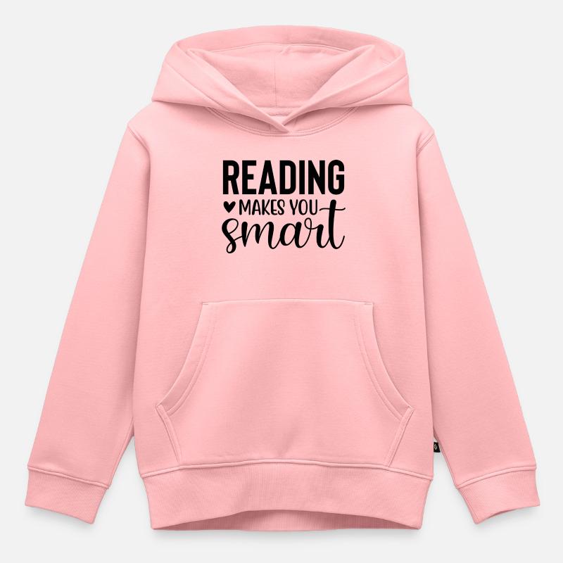 La lecture vous rend intelligent - Sweat Premium à capuche enfant bio - rose