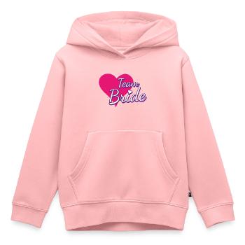 Équipe Bride Heart - Sweat Premium à capuche enfant bio - rose - Devant - AI Model Kid Female (0cm)