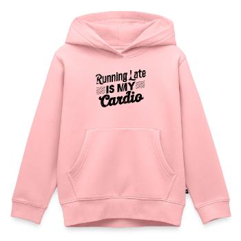 Spätes Cardio - Sport Humor - Kinder Premium Organic Hoodie - Rosa - Vorne - AI Model Kid Female (0cm)