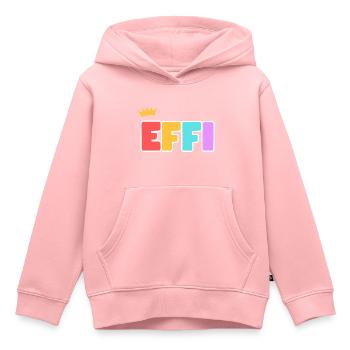 Effi ! Personnalisable - Sweat Premium à capuche enfant bio - rose - Devant - AI Model Kid Female (0cm)
