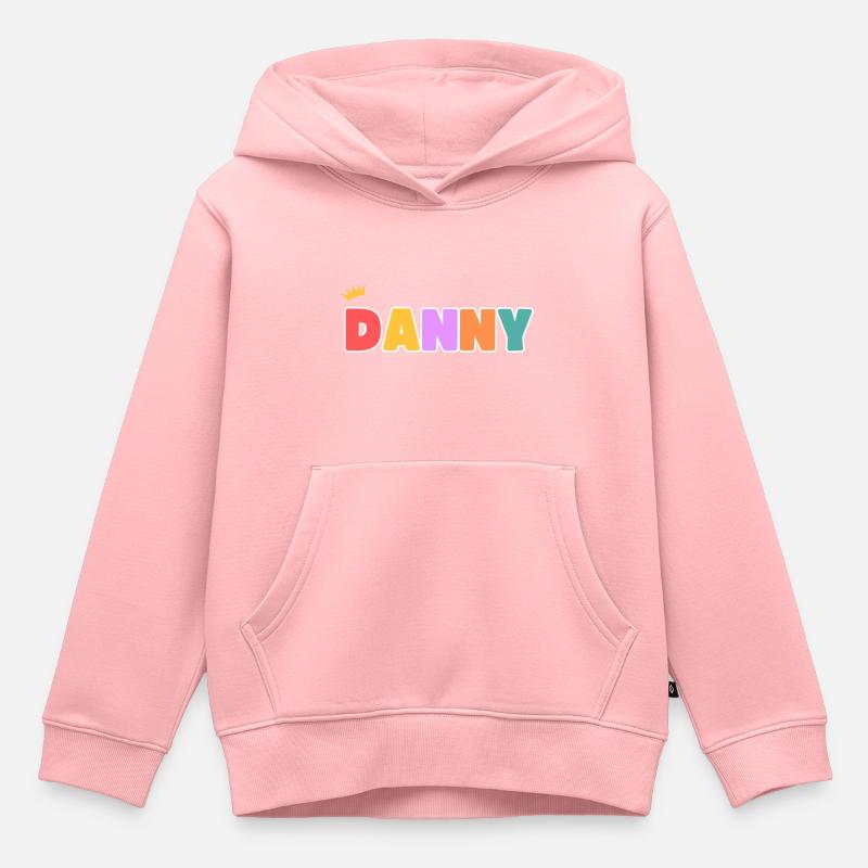 Danny! Personnalisable - Sweat Premium à capuche enfant bio - rose