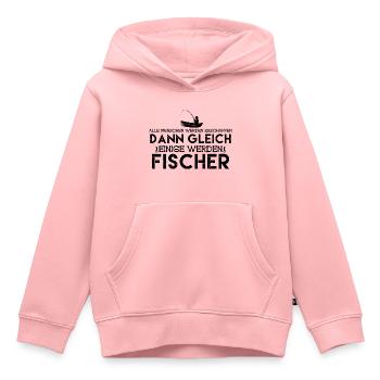 Fischer | werden fischer. fischer - Kinder Premium Organic Hoodie - Rosa - Vorne - AI Model Kid Female (0cm)