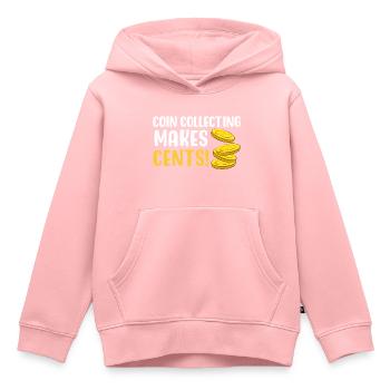 Münzsammeln macht Cents - Kinder Premium Organic Hoodie - Rosa - Vorne - AI Model Kid Female (0cm)