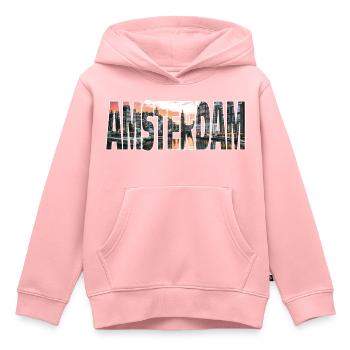 Amsterdam - Sweat Premium à capuche enfant bio - rose - Devant - AI Model Kid Female (0cm)