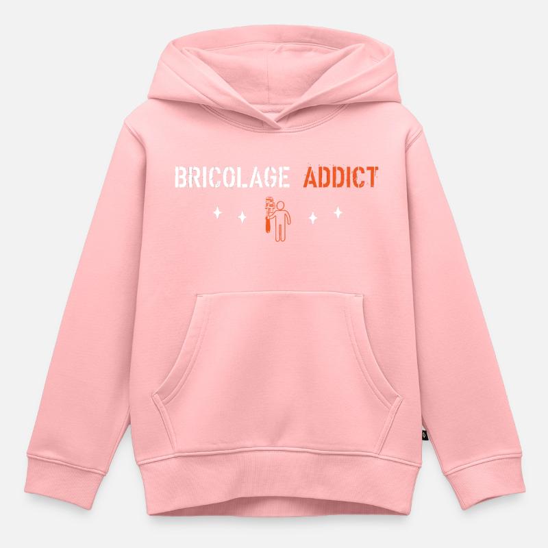 Bricolage addict - Sweat Premium à capuche enfant bio - rose