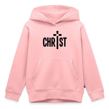 Christ Kreuz - Kinder Premium Organic Hoodie - Rosa - Vorne - AI Model Kid Female (0cm)