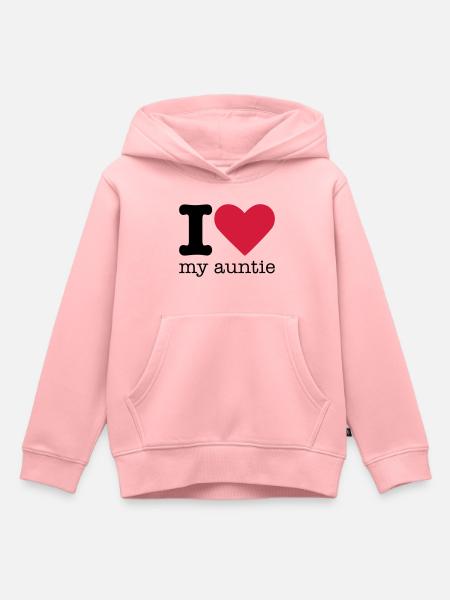 I Love My Auntie - Sweat Premium à capuche enfant bio - rose