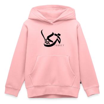 Typographie arabe Turquie - Sweat Premium à capuche enfant bio - rose - Devant - AI Model Kid Female (0cm)