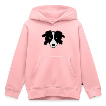 Border Collie - Sweat Premium à capuche enfant bio - rose - Devant - AI Model Kid Female (0cm)