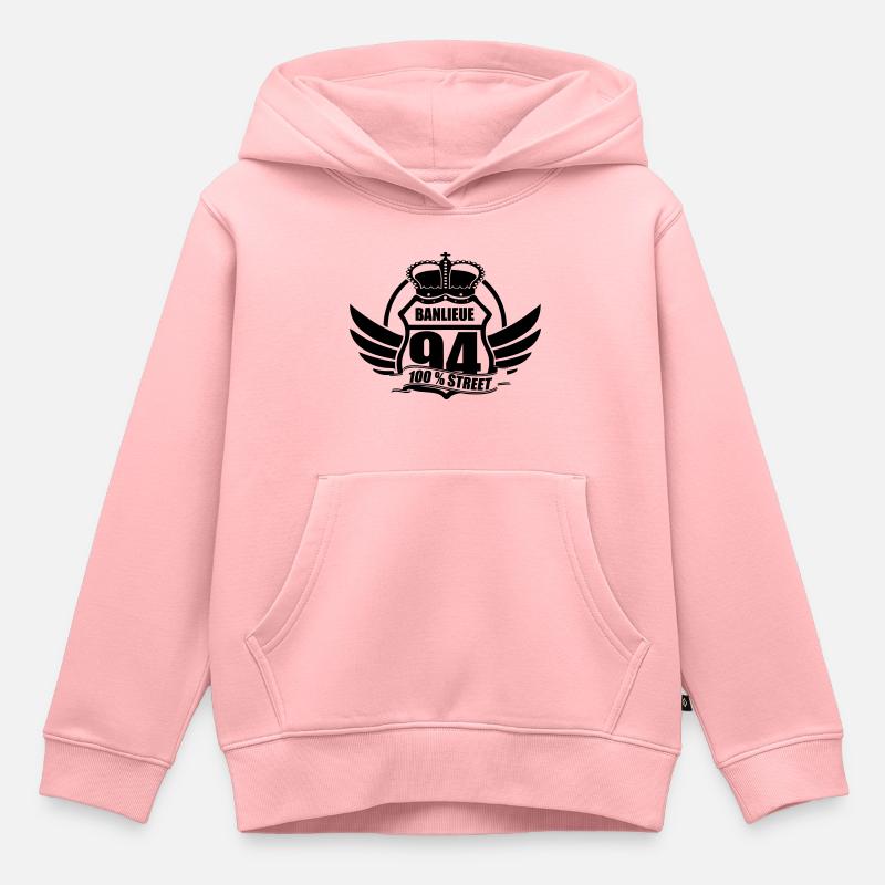 BANLIEUE 94 - Sweat Premium à capuche enfant bio - rose