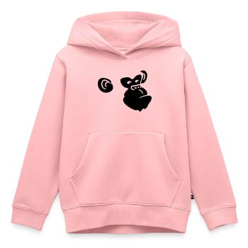 Conception de tête de singe cool - Sweat Premium à capuche enfant bio - rose - Devant - AI Model Kid Female (0cm)