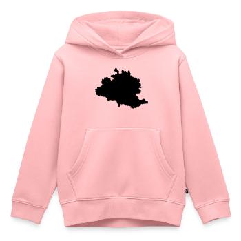 Ariège carte Ariégeoise - Sweat Premium à capuche enfant bio - rose - Devant - AI Model Kid Female (0cm)