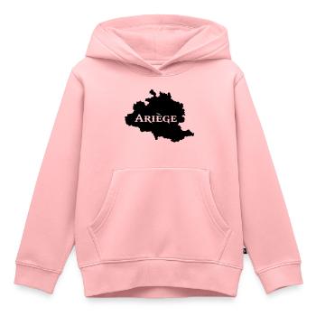 Ariège carte Ariégeoise - Sweat Premium à capuche enfant bio - rose - Devant - AI Model Kid Female (0cm)