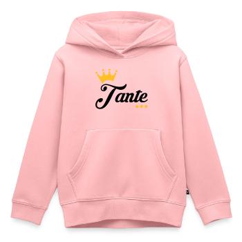 Oncle / Tante / Cousin / Cousine - Sweat Premium à capuche enfant bio - rose - Devant - AI Model Kid Female (0cm)