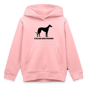 Italian Greyhound - Sweat Premium à capuche enfant bio - rose - Devant - AI Model Kid Female (0cm)