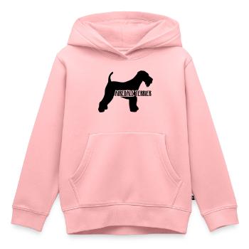 Airedale Terrier - Sweat Premium à capuche enfant bio - rose - Devant - AI Model Kid Female (0cm)