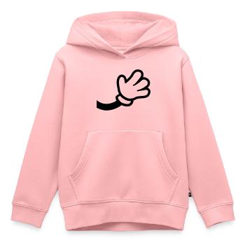 Geste de la main comique - Sweat Premium à capuche enfant bio - rose - Devant - AI Model Kid Female (0cm)