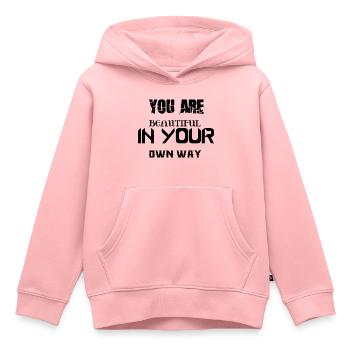 Du bist auf deine Weise schön - Kinder Premium Organic Hoodie - Rosa - Vorne - AI Model Kid Female (0cm)