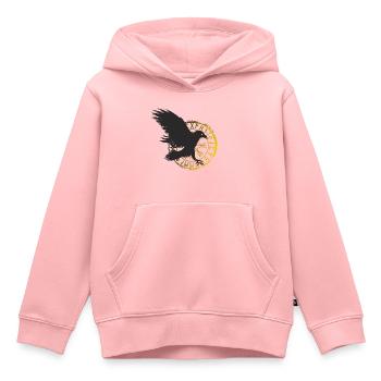 Corbeau - Sweat Premium à capuche enfant bio - rose - Devant - AI Model Kid Female (0cm)