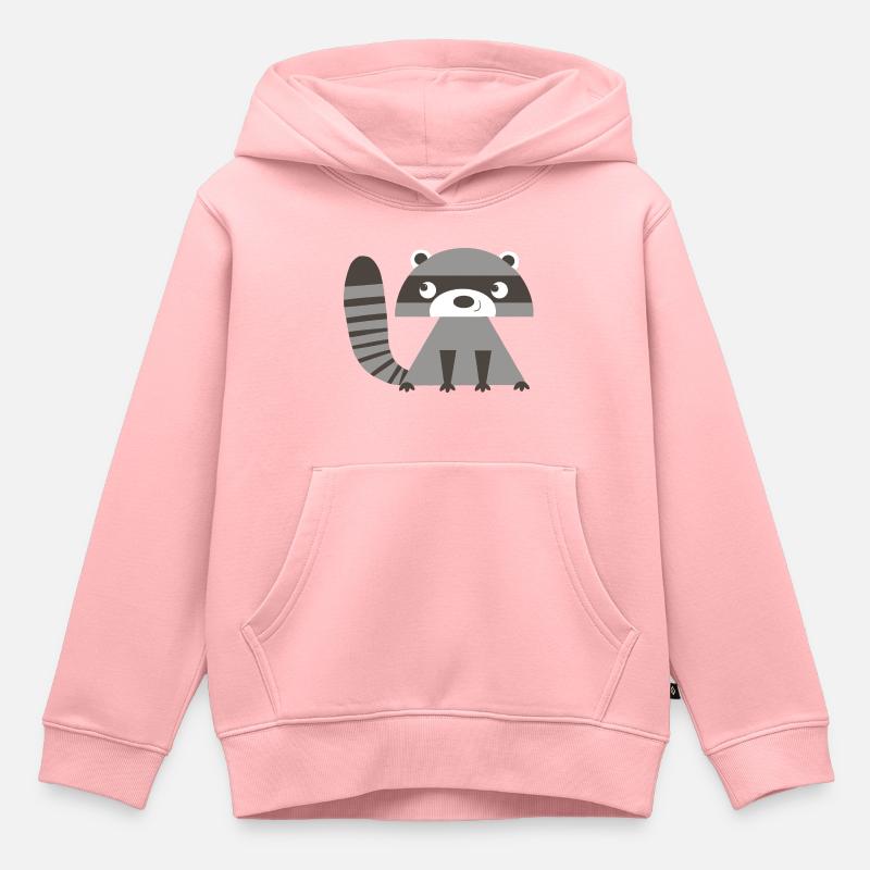 Raton laveur - Sweat Premium à capuche enfant bio - rose