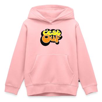 C EST OUF JAUNE - Sweat Premium à capuche enfant bio - rose - Devant - AI Model Kid Female (0cm)