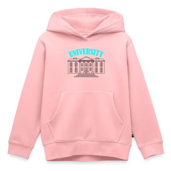 Université - Sweat Premium à capuche enfant bio - rose - Devant - AI Model Kid Female (0cm)