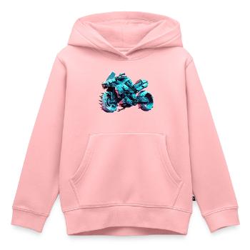 Voici à quoi ressemble une moto motard du futur - Sweat Premium à capuche enfant bio - rose - Devant - AI Model Kid Female (0cm)