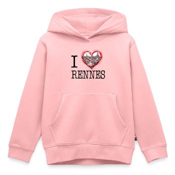 Ich liebe Rennes - Kinder Premium Organic Hoodie - Rosa - Vorne - AI Model Kid Female (0cm)