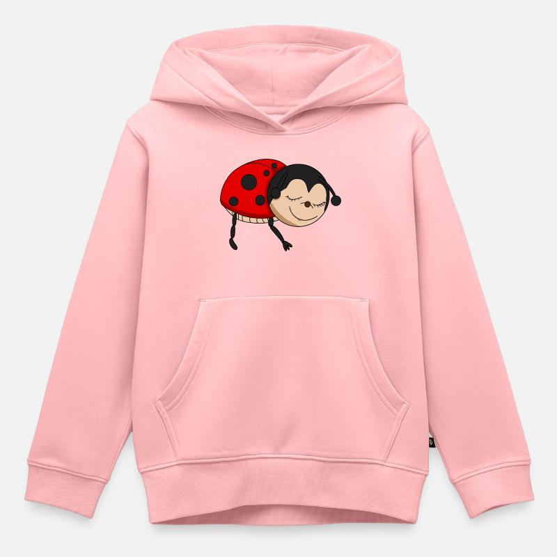 Coccinelle dort - Sweat Premium à capuche enfant bio - rose